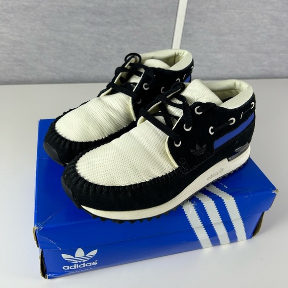 ADIDAS ORIGINALS  Men’s ZX 700 BOAT Black/Legacy/Afblue Size 9 - Picture 1 of 10